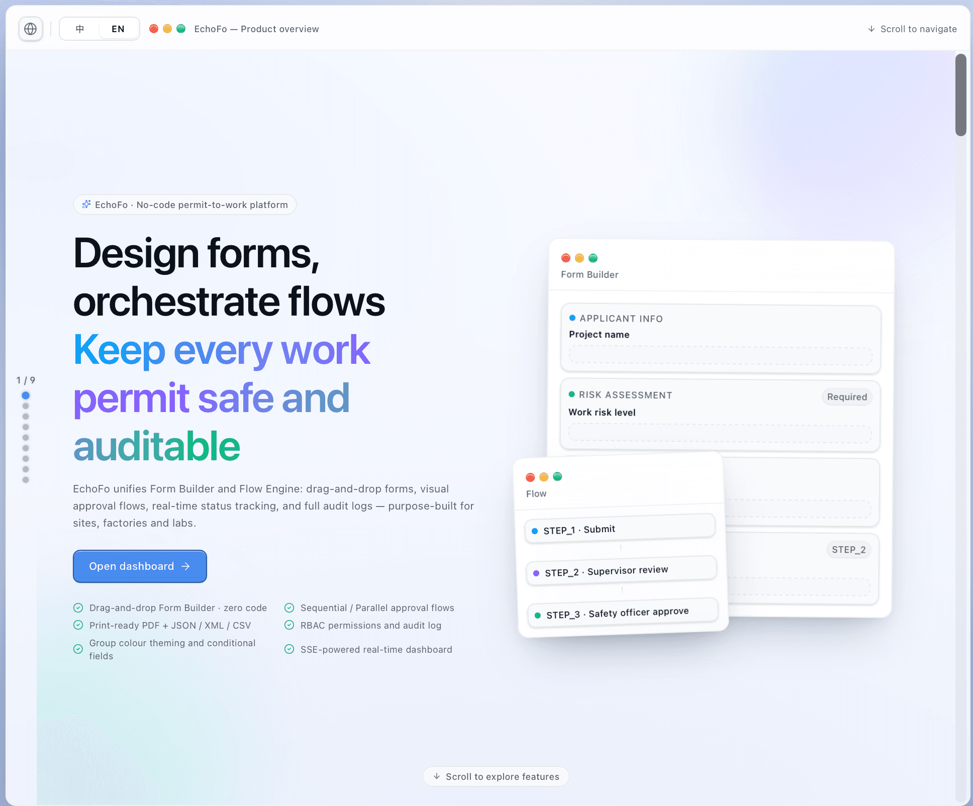 EchoFo — 自訂 Workflow & Form 的 Permit To Work 系統